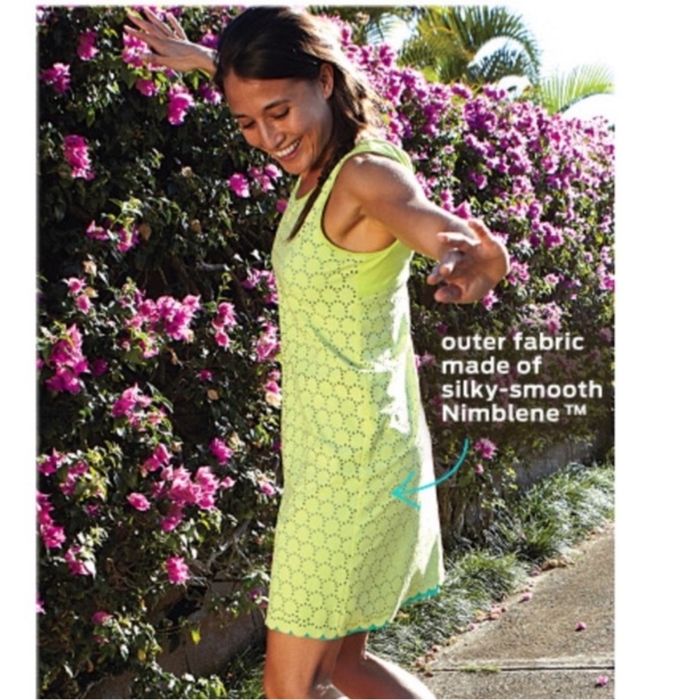 Title Nine Illusions Lime Green Sleeveless Dress
